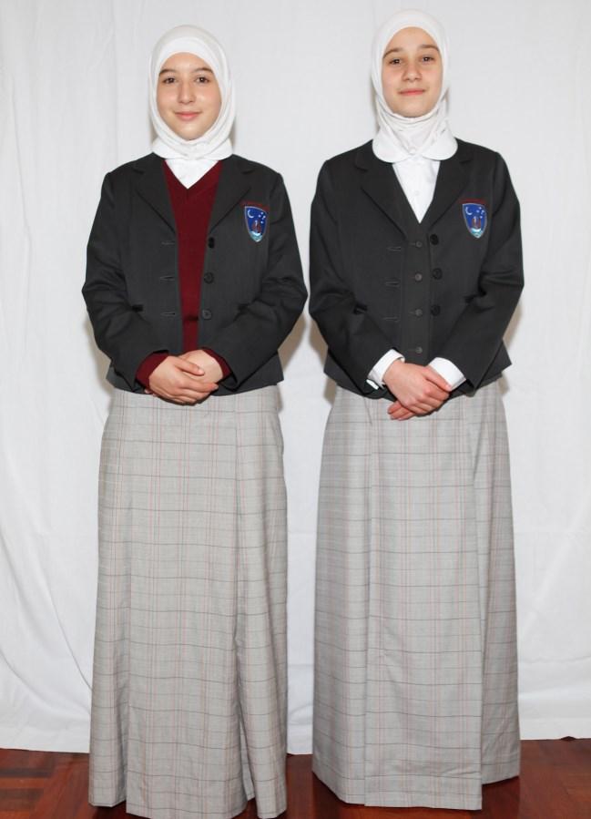 Secondary Girls Winter Uniform Check full length skirt White long sleeve shirt School vest School woollen