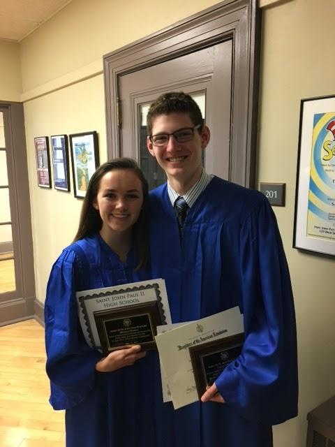 Two of our graduates, Meghan and Jack, were recipients of the prestigious Spirit of St. John Paul II Awards!