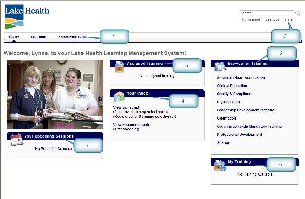 Login Log onto the Learning Management System (LMS) by clicking on the desktop icon or using the following URL: https://lakehealth.csod.com Pop-up blockers must be turned off.