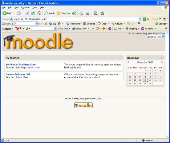 The Moodle system Moodle (http://www.moodle.com) is a course management system designed to help educators who want to create quality online courses.