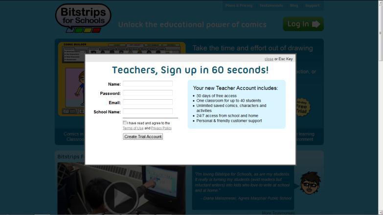 Click on this link to begin. (You can also get here by going directly to www.bitstripsforschools.