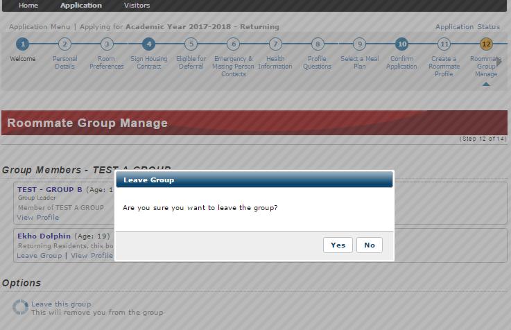 4. If you are sure you want to leave the group select