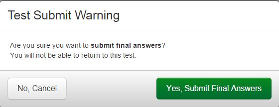 You may elect to review your responses to this last section or Submit Final Answers.