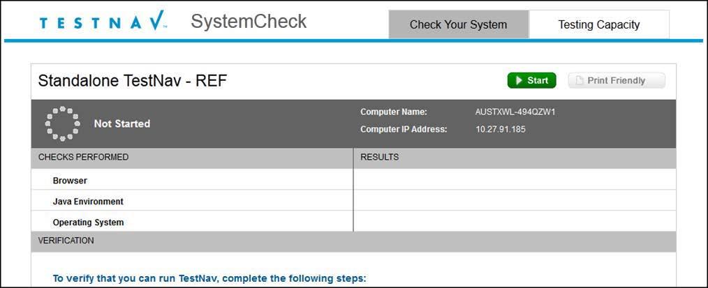 SystemCheck Utility for TestNav The online SystemCheck utility for TestNav is designed to help district and local technology personnel to better assess the overall readiness for online testing in