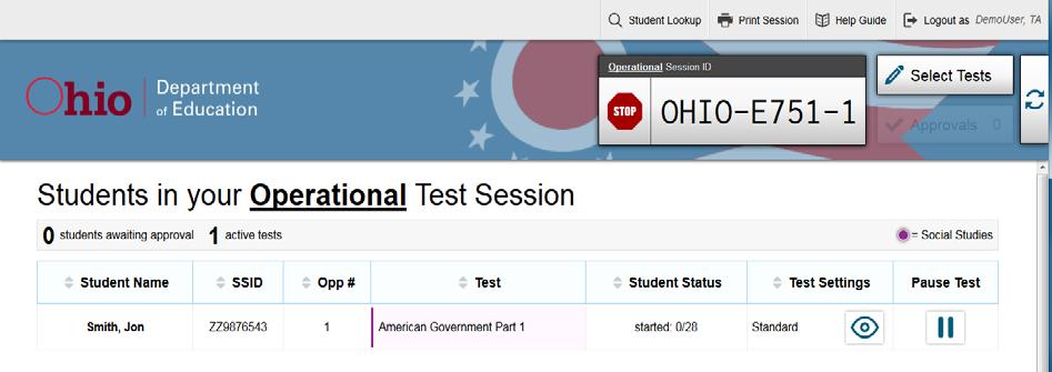 Step 8. Monitor the Administration 8a. Record the Test Start Time Write down the time that students actually begin testing.