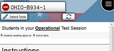 If students will take only one part of a test during the session, select only that part of the test for the session. 2d. Click the green [Start Operational Session] button to start the session.