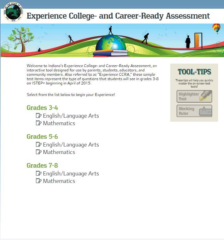 Experience College- and Career-Ready Assessment CTB IN Web Portal Online Writing f Experience Collegeand Career Ready Assessment (Students) Click the Experience College