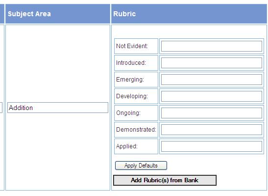 Creating Rubric Banks A user can customize a rubric bank where you can save and