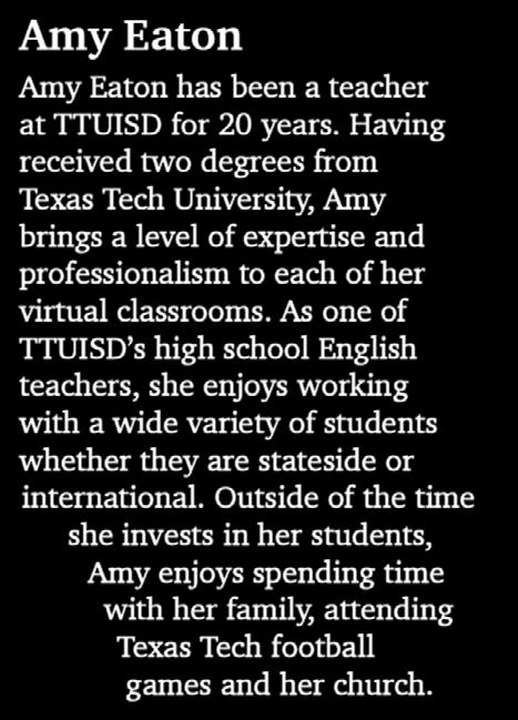 Having received two degrees from Texas Tech University, Amy brings a level of expertise and professionalism to each of her virtual
