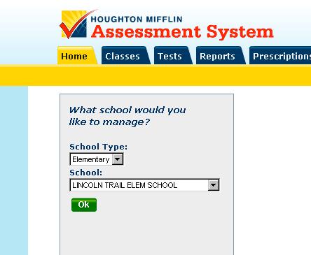 o Note: only District Administrators have the ability to create other District Administrators. o Prior to creating or managing any users, the HM Online Administrator must select a specific school.