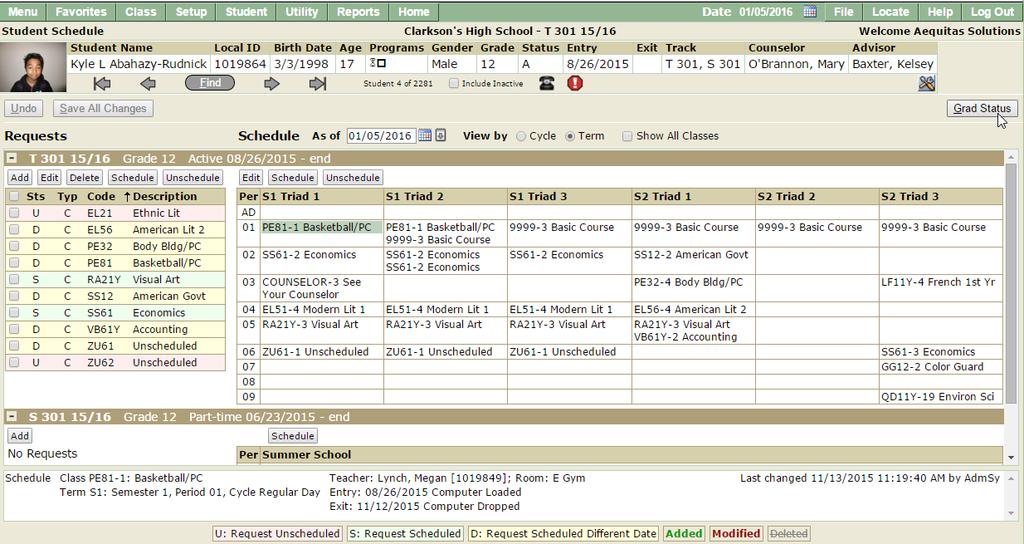 Student Schedules Replacement for FrontOffice Student Schedule Editor and Student Course Requests applications.