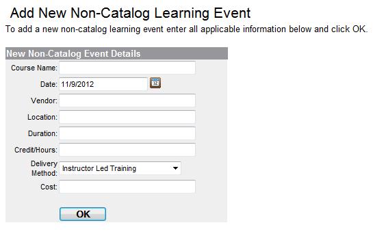 Non FIS Training Events The FIS LMS does not host, nor support, non FIS training content. However, you can add non FIS training events to a student transcript.