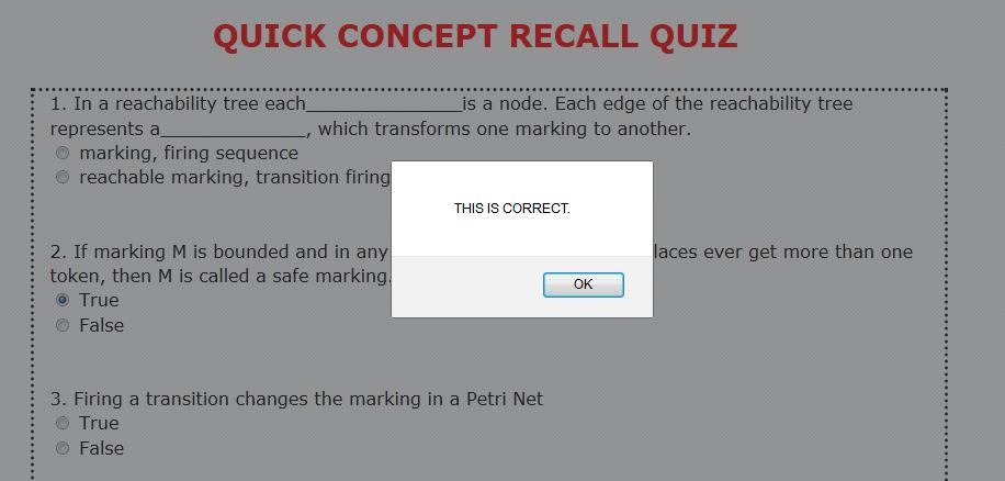 Figure 7: Screen Capture of a Recall Quiz in Action A scored Knowledge Recap Quiz is provided at the end of the tutorial.