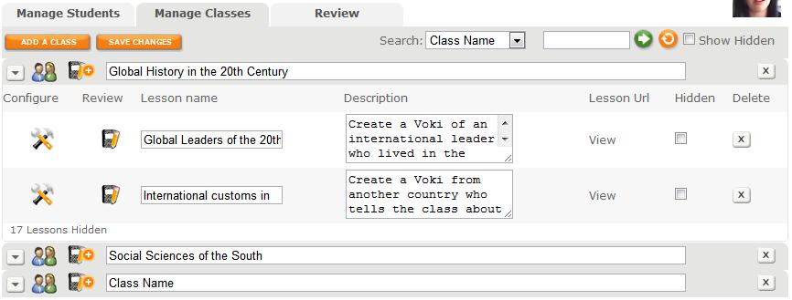 1 Add Lessons: After adding a class, click the notebook icon ( ) next to the class name. Then, name your lesson and write a description.