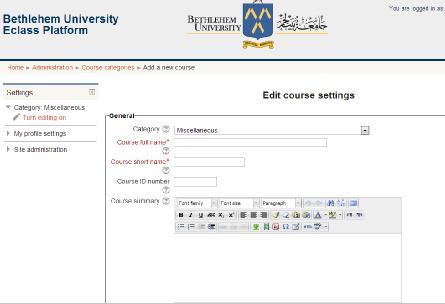 Click on the Add a new course button at the bottom of the page. 6.