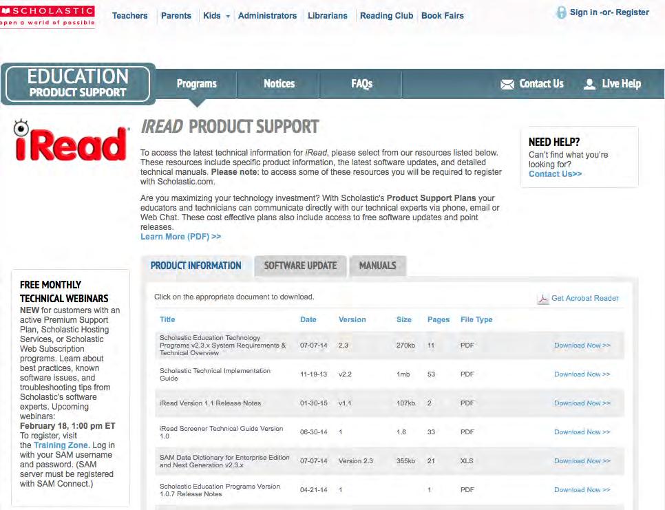 Technical Support For questions or other support needs, visit the iread Product Support website at www.hmhco.com/iread/productsupport.
