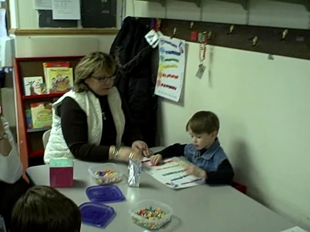 Placemat Activity with Fruit Loops Video People Supports Classroom
