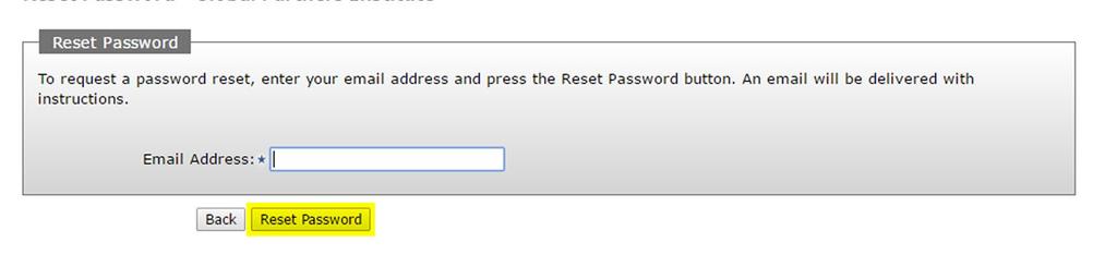 Click the link to complete the password request. The link will direct you to the online application portal and you will see a message on the screen Reset Password Complete.