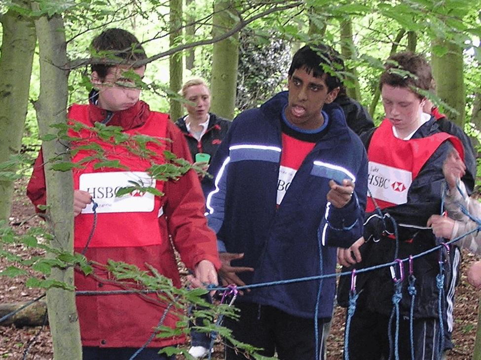Gateway Games - Rope Walk Version 1 Take 30 to 40 metres of string; tie one end to a small tree and loosely run the string out, take a turn around at least two other trees before tying the end off at