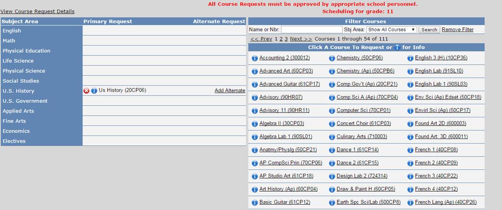 Course Selection Instructions Set Subject Area to Show All Courses and hit Search