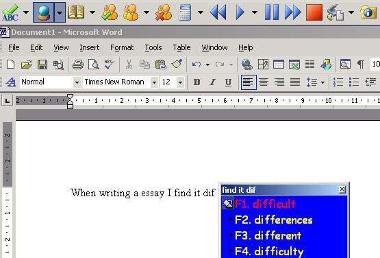 Text to Speech Read&Write has a toolbar that floats on top of any open Windows application.