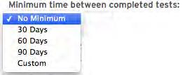 To change the minimum time between settings, click the pull-down menu and choose one of the options.