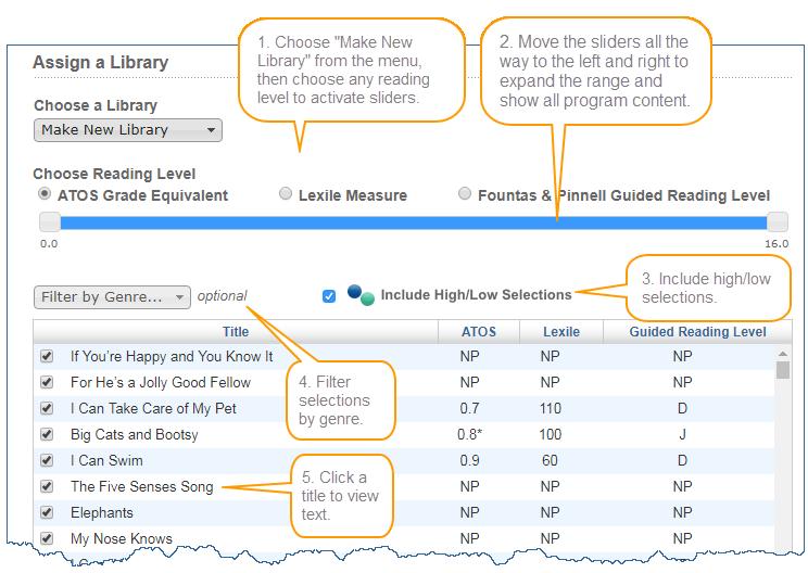 2 About Reading Assistant Plus content Reading Assistant Plus content list You can view the selections available in Reading Assistant Plus, along with their associated reading levels and complete