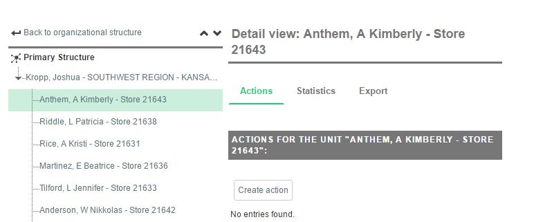 Action Planner- in this menu you can create and modify actions. 2. You will see an overview of the units you have access to and the actions that already exist. 3.
