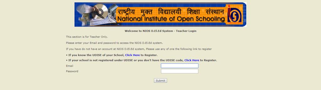 1.1 Registration by the Untrained Teacher having UDISE Code (Unified District