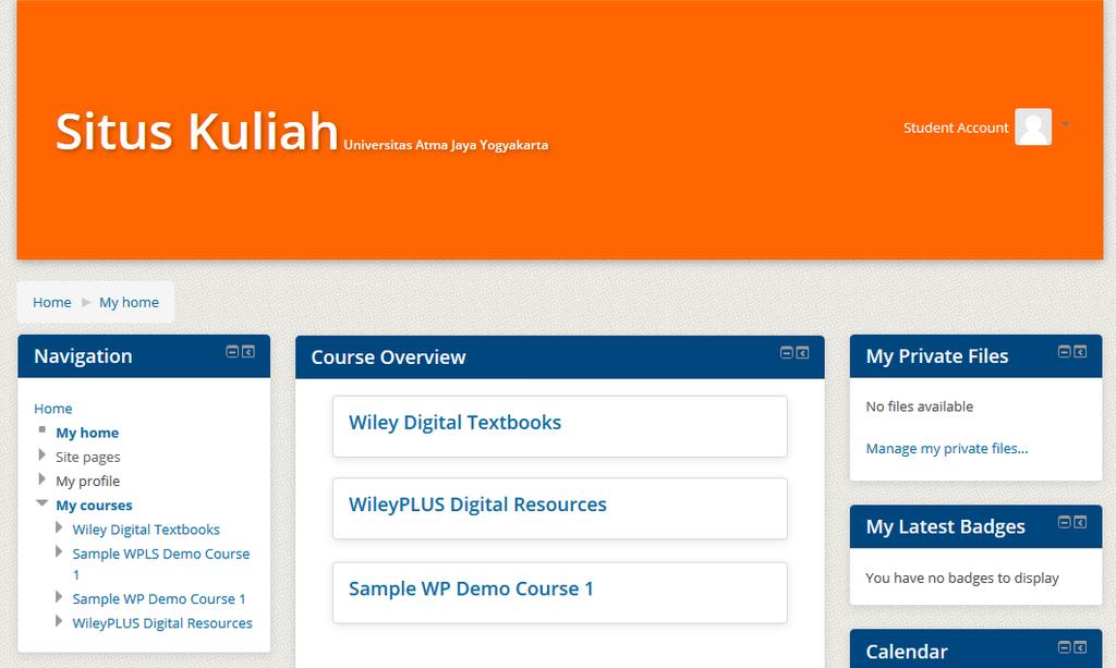 Learning Management System using your credentials http://kuliah.uajy.ac.