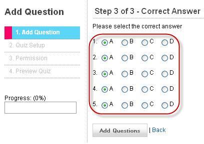 Define your answer scheme, setup your quiz settings