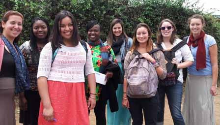 Exchange students from the US with colleagues at the College of Health Sciences.