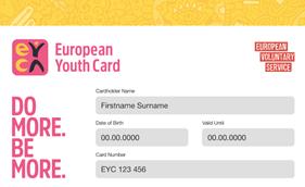 Issue1 Page 3 European Youth Card for all EVS participants from 2017 onwards All young people who join the European Voluntary Service in 2017 and 2018 will receive a free European Youth Card to help