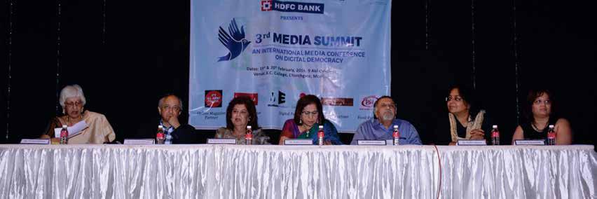 Media Summit - 2016 - Digital Democracy Sachin Kalbag, Chief Guest Principal Ms. Manju Nichani addressing the audience Ms. Vanita Kohli Khandekar, Keynote Speaker The Department of Mass Media of K. C. College organized Media Summit -2016 a two-day International conference.