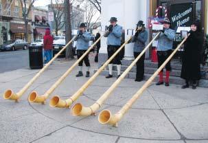 ..Members of the New Jersey Workshop for the Arts International American Alphorn Ensemble will entertain holiday shoppers in downtown this season. Directed by Dr.