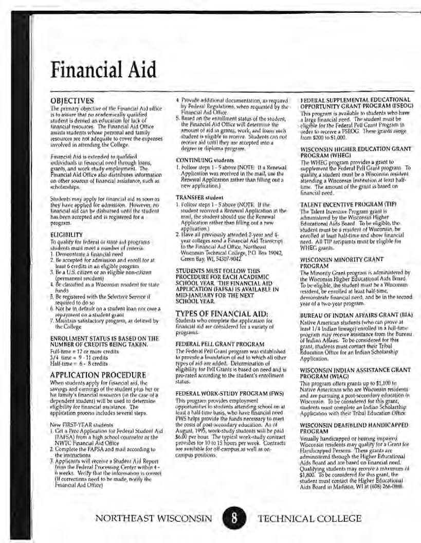 Financial Aid OBJECTIVES The prima.ry objective o( lhe Financial Aid office ~to as.5urt that no a(ademically qualified student is denied an education for lock of financial rhources.