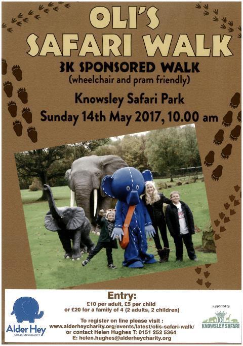 COMMUNITY NEWS We have been asked to share the above Safari Walk Sponsored Event.