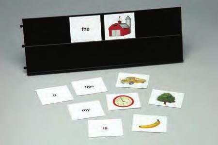 and sentences using picture and word cards.