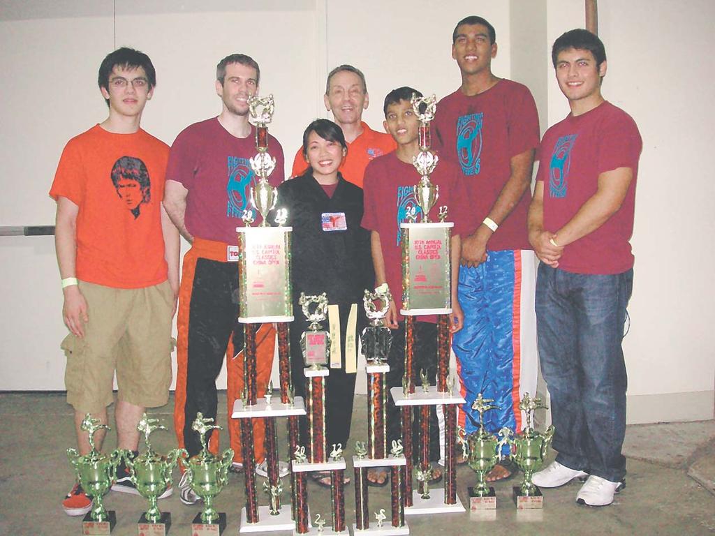 (CC); Tamara Wilson-1st form (CC); Coach Neil Ehrlich; Rohit Eyyunni-finalist continuous fight (CC); Sreekar Eyyunni-1st continuous fight (CC); Max Ehrlich-1st southern form and short weapon (CO),