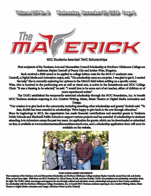Click on the image above to view the Nov. 30 issue of The Maverick online.