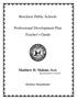 Brockton Public Schools. Professional Development Plan Teacher s Guide