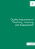 Quality Assurance of Teaching, Learning and Assessment