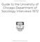 Guide to the University of Chicago Department of Sociology Interviews 1972