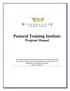 Pastoral Training Institute Program Manual