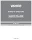 VANIER COLLEGE OF GENERAL AND VOCATIONAL EDUCATION