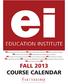 fall 2013 Course Calendar