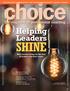 SHINE. Helping. Leaders. Reproduced with the permission of choice Magazine,
