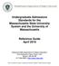 Undergraduate Admissions Standards for the Massachusetts State University System and the University of Massachusetts. Reference Guide April 2016