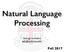 Natural Language Processing. George Konidaris