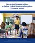 How to Use Vocabulary Maps to Deliver Explicit Vocabulary Instruction: A Guide for Teachers